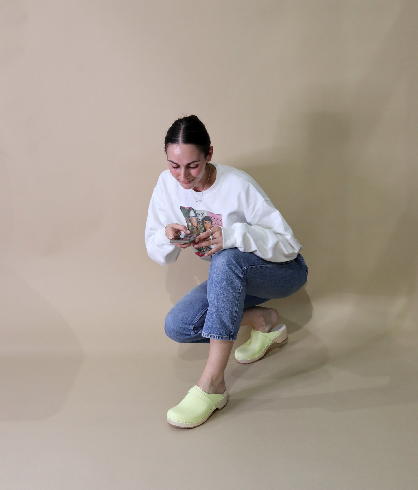 Handmade wooden clogs mellow yelllow