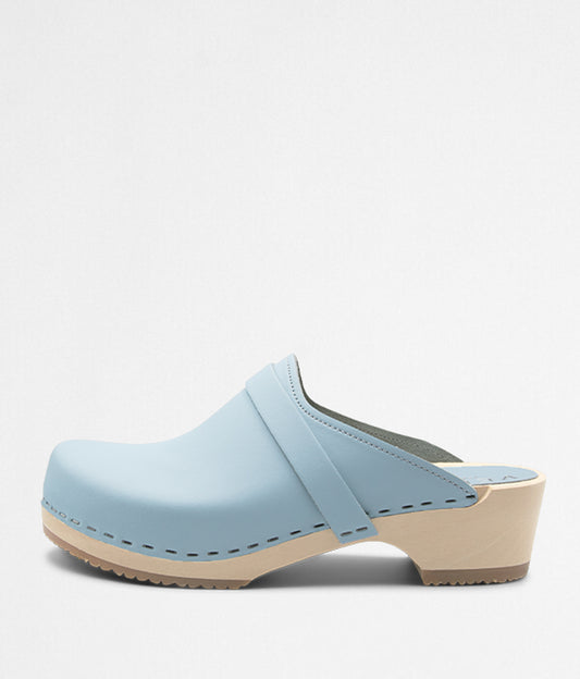 True blue wood clogs handmade