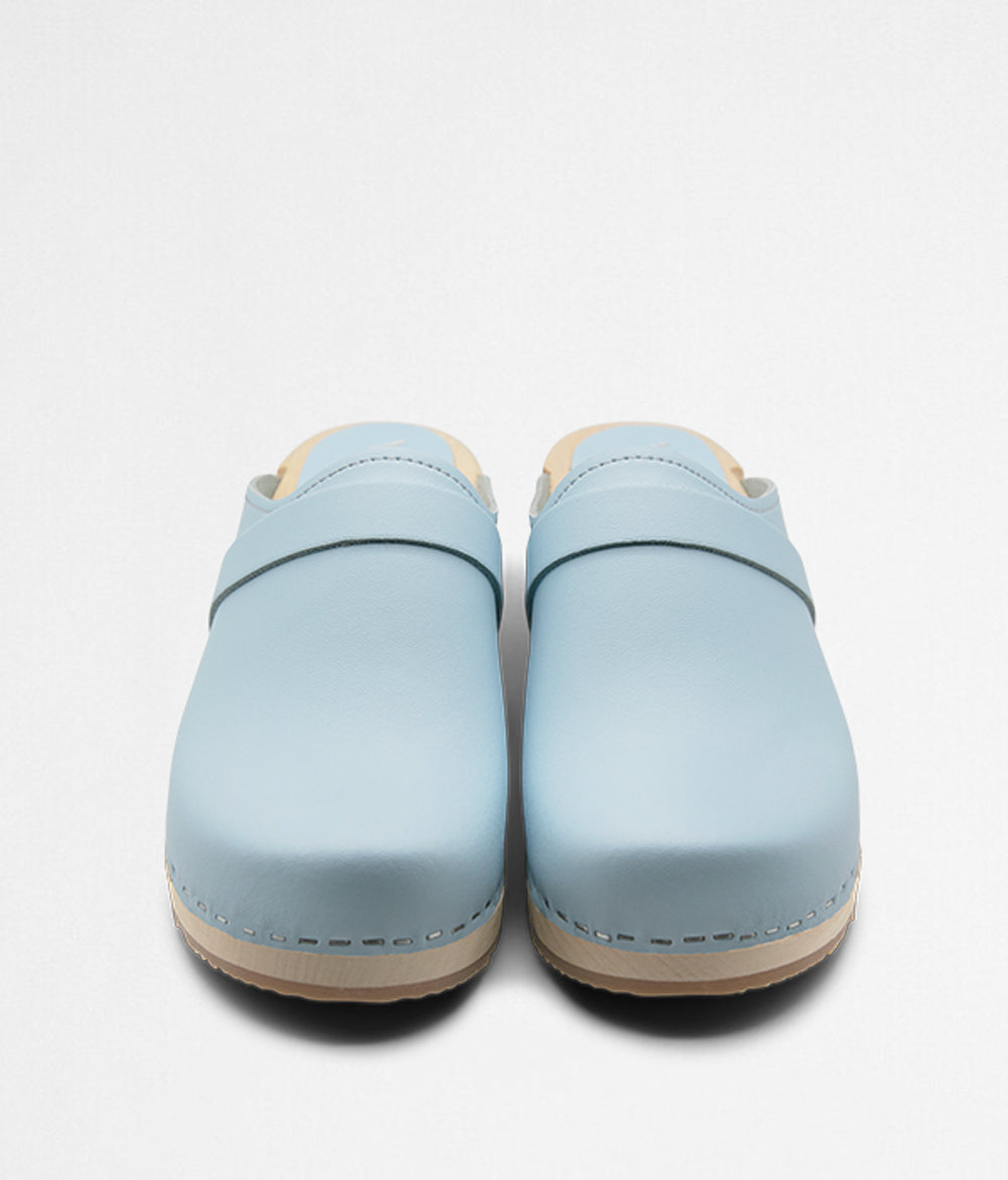 True blue wood clogs handmade